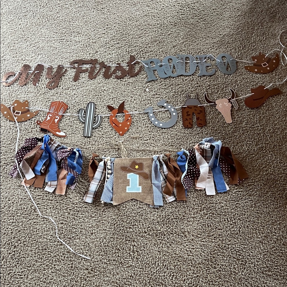 My First Rodeo Banner with Tassels